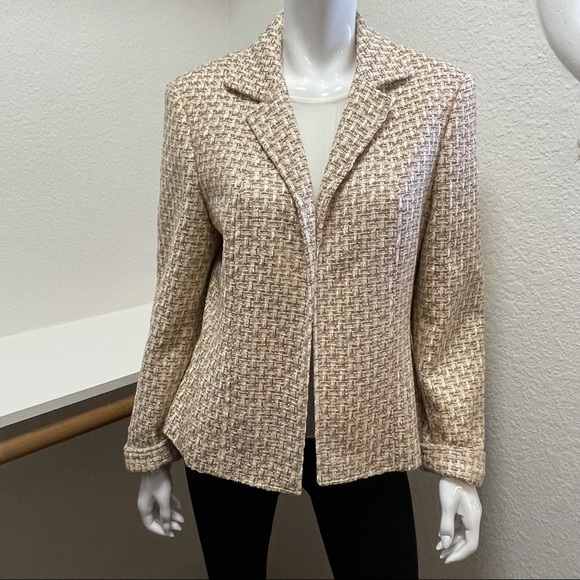 Talbots Jackets & Blazers - TALBOTS•CLASSY Heavy Weave Tweed Open Front Blazer Sz 14